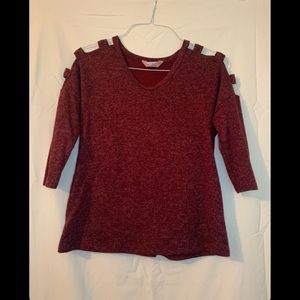 Burgundy knit top